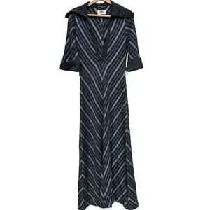 VINTAGE 70s Crissa Linea Italiana Knit Maxi Dress Made in Italy Size L